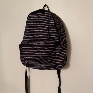 Striped laptop backpack Black White Mossimo